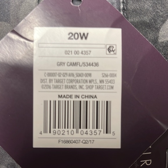 Gray Camouflage Ava & Viv 20W Super Stretch Jegging- NWT - Picture 3 of 4